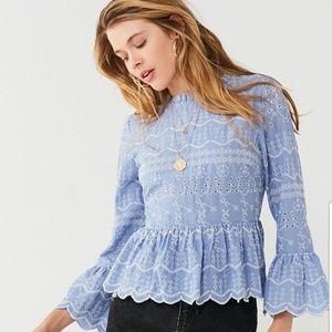 Urban Outfitters embroidered scalloped top